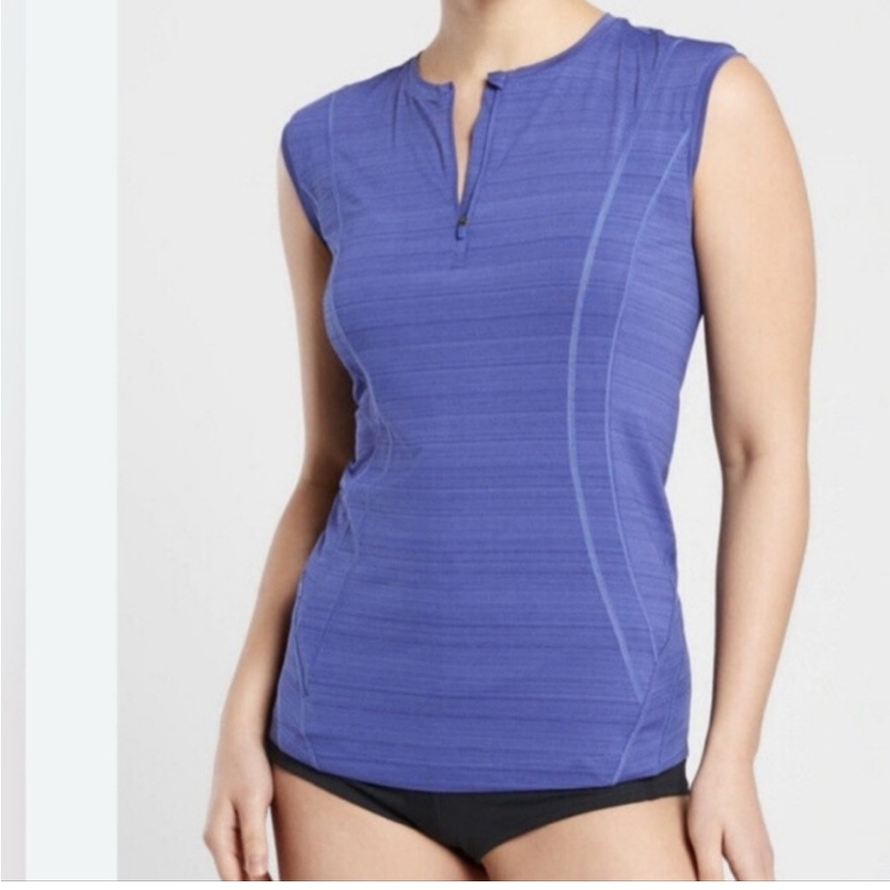 Athleta Pacifica Illume UPF Fitted Tank Purple Sz S